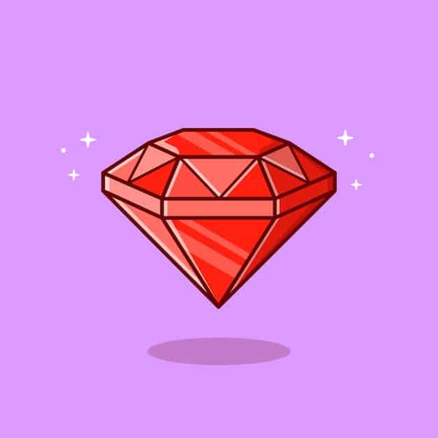 Diamond cartoon icon illustration. wealth object icon concept.